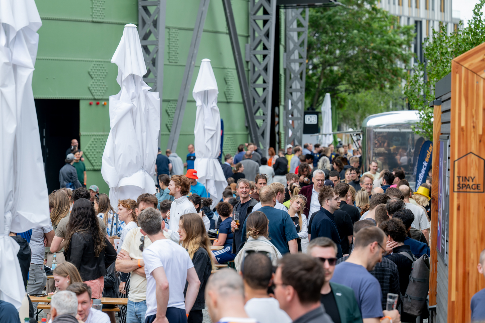 Festival crowd in the Gasometer courtyard